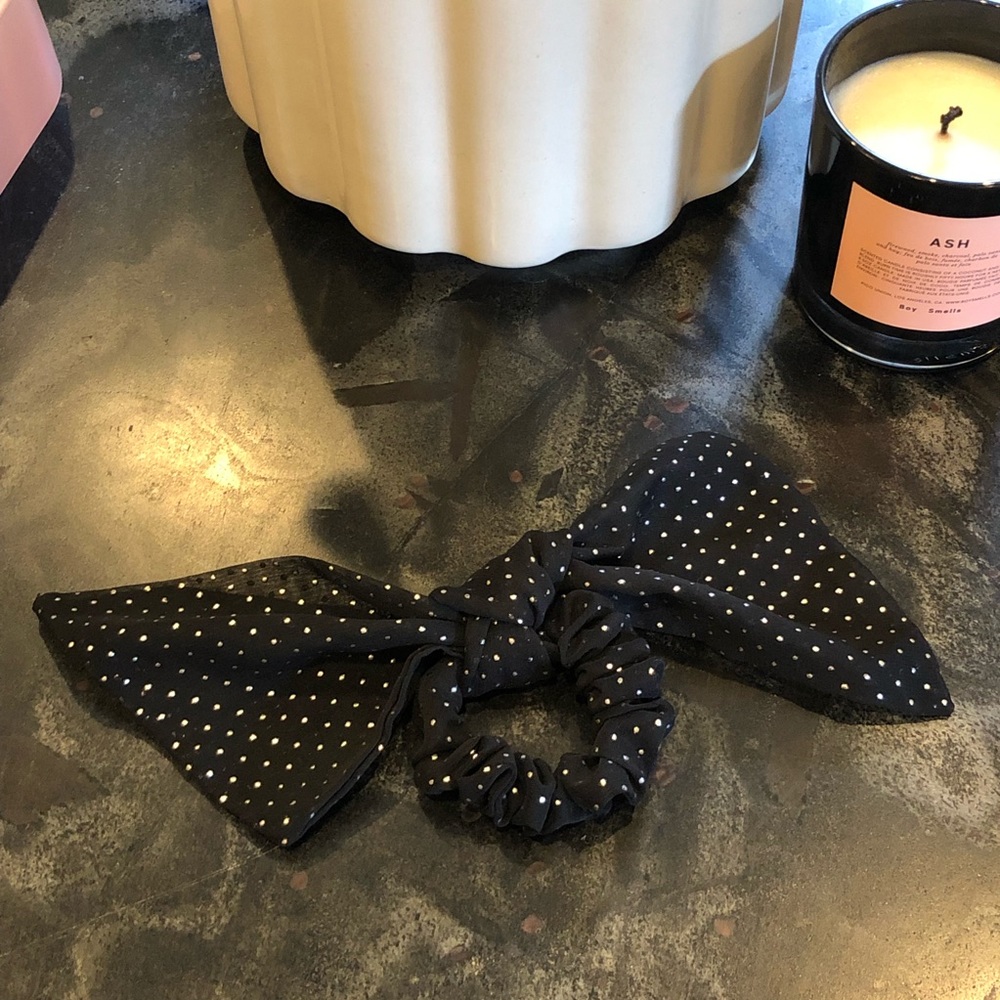 Black and Gold Polka Dot Hair Tie
